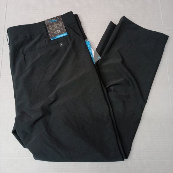 Birdie Bound Golf Pants Mens Size 42x30 Black Flex Waist Straight Fit Casual NWT - Picture 1 of 8